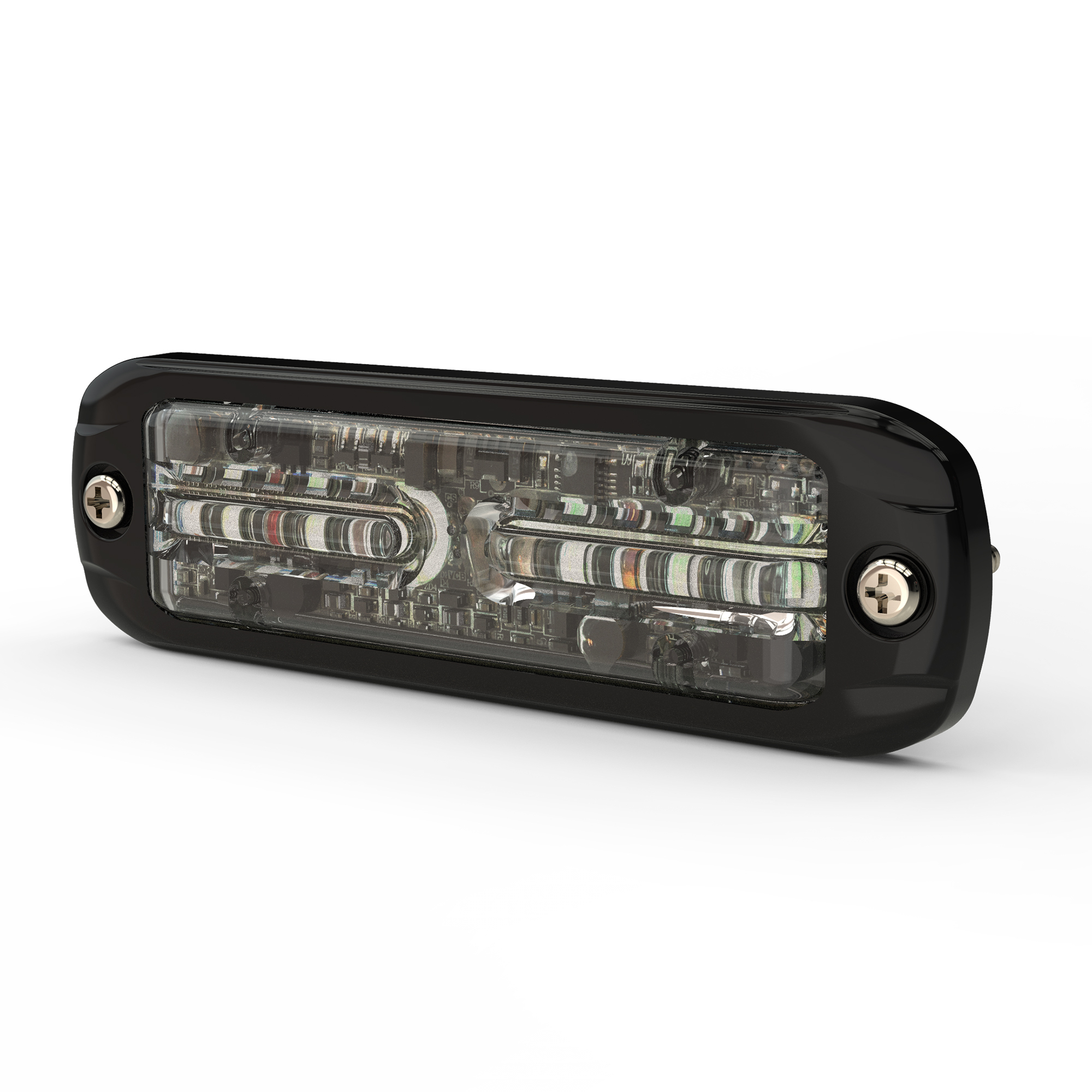 ECCO, Directional Warning: Tri-Color red/white/blue, Light Type LED, Lens Color Clear, Included (qty.) 1 Model# ED3802RBW